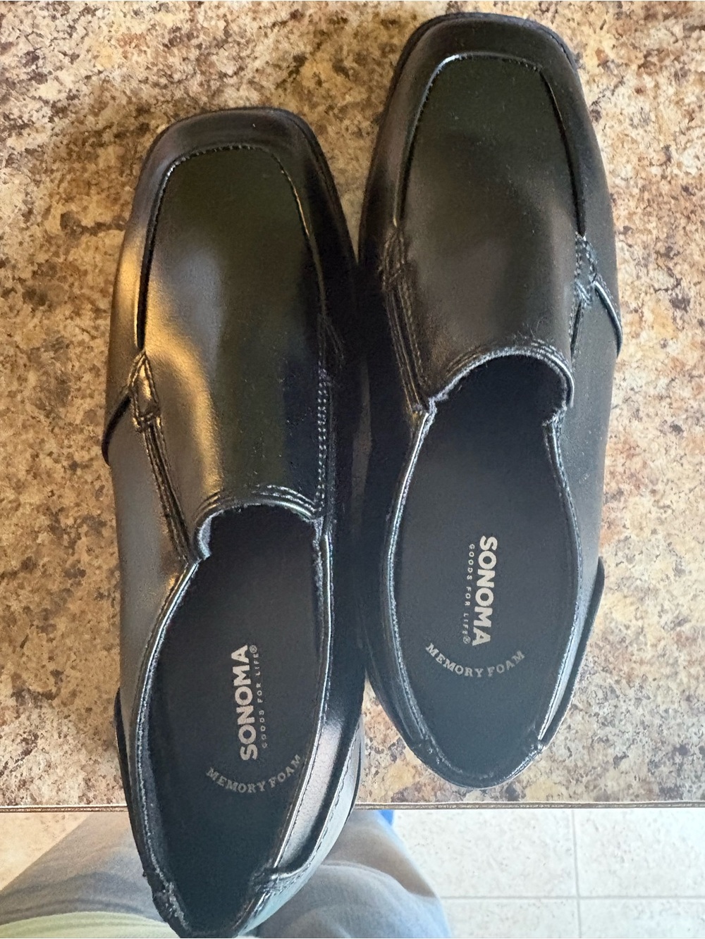 Sonoma Boys Black Memory Foam Slip-On Dress Shoes